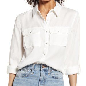 NWT Vince Camuto Roll Tab Button Down Shirt size small